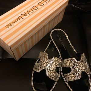 Black Bling Sandals